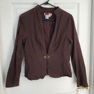 Brown Jacket with Zipper detail on Sleeves